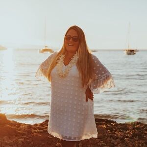 White Short Sleeve V Neck Ruffle Cute Sundress Chiffon Flowy Shift Mini Dress